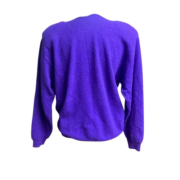 Anne Klein by Sadimara Beaded Lambswool/Rabbit/Angora Sweater Size M Purple Rare - Picture 6 of 11